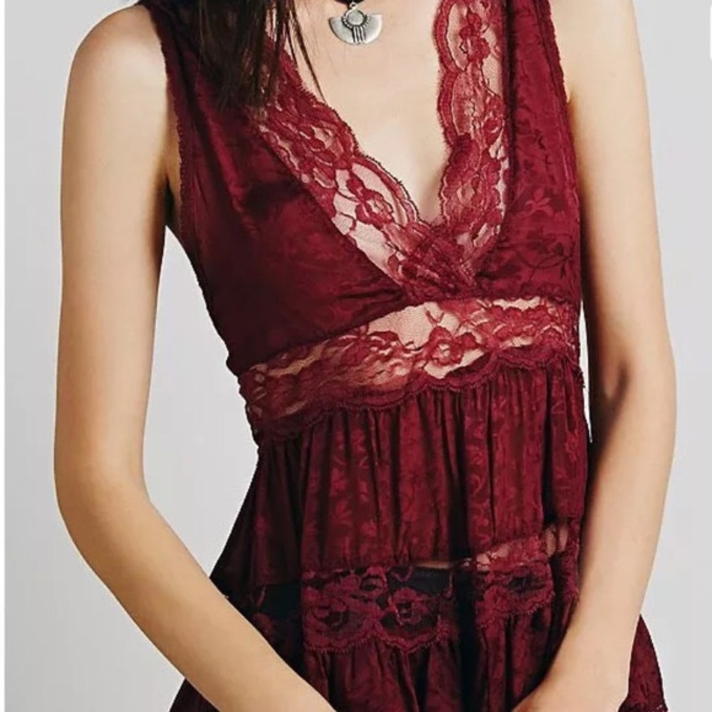 Free people deep v trapeze top